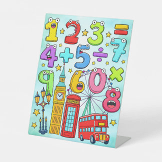 Signe De Table Cute Maths Numbers London Desk Art for Kids
