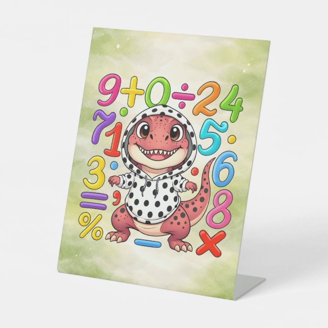 Signe De Table Cute Maths Numbers Monster Desk Art for Kids (Recto)