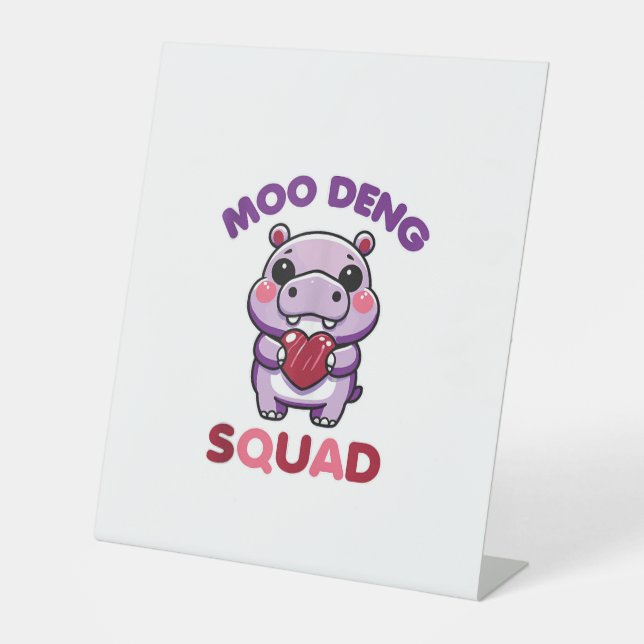 Signe De Table Cute Moo Deng Squad Baby Hippo Débardeur (Recto)