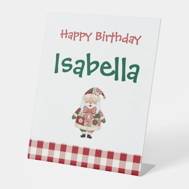 Signe De Table Cute Personalized Santa Christmas Holiday (Recto)