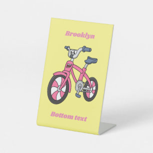 Signe De Table Cute pink kids bicycle cartoon illustration