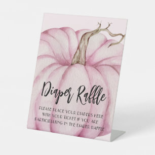 Signe De Table Cute rose Citrouille Baby shower Déchets Raffle