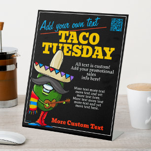 Signe De Table Cute Taco Mardi Mexicain Nourriture Personnalisabl