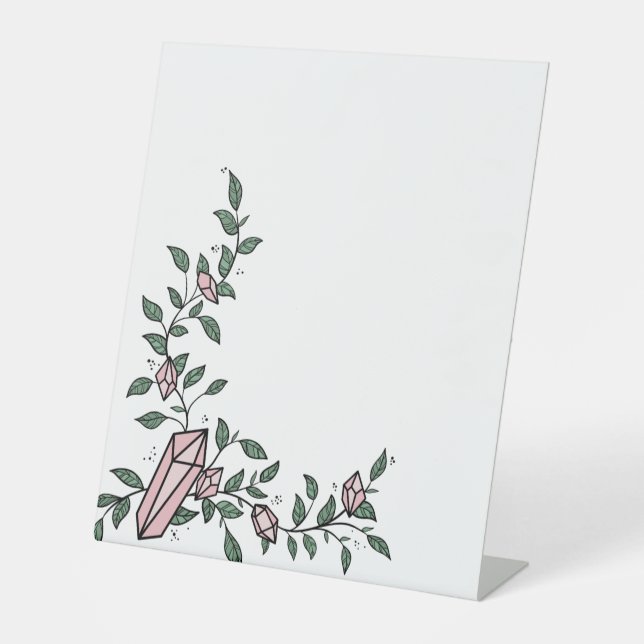 Signe De Table Cute tendance Fleur Vine rose Gem Cristal (Recto)