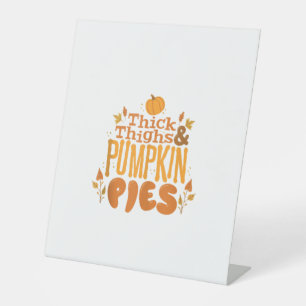 Signe De Table Cute Thanksgiving Automne Épais cuisses et Citroui