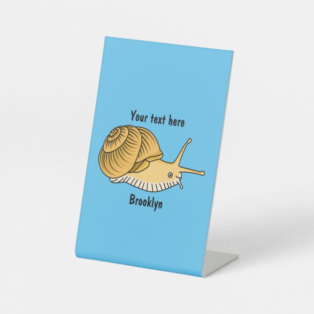 Signe De Table Cute yellow snail cartoon (Recto)