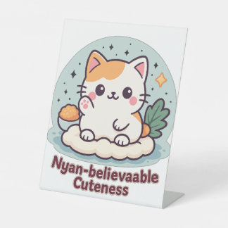 Signe De Table Cutesse Nyan crédible - Cute Kawaii Cat