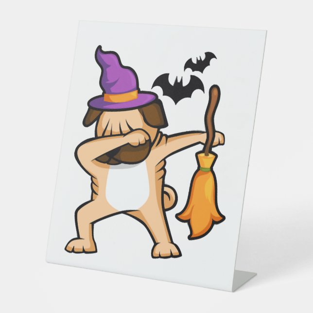 Signe De Table Dabbing Halloween Carlin chien (Recto)