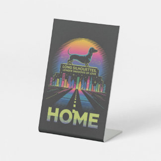 Signe De Table Dachshund Long Silhouettes, Longer Shadows Of Love