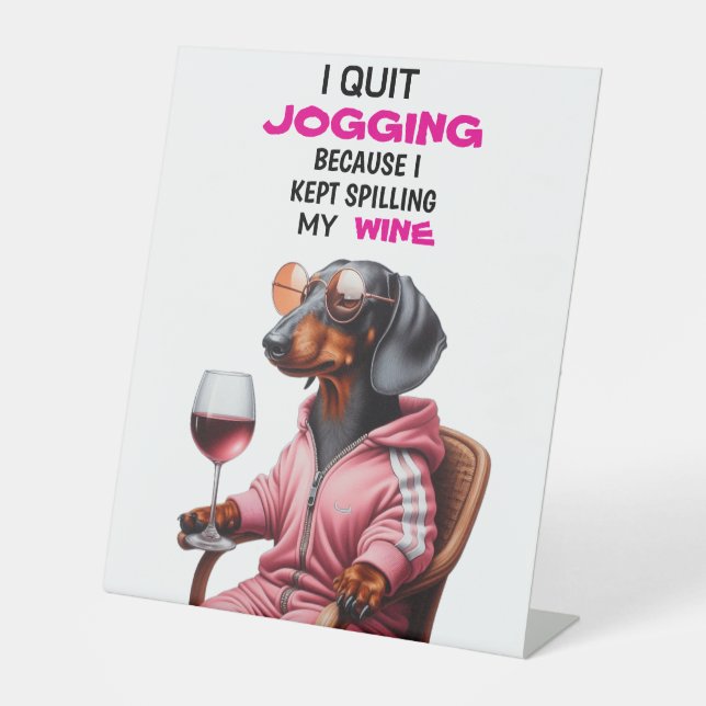 Signe De Table Dachshund Wine Drinker (Recto)