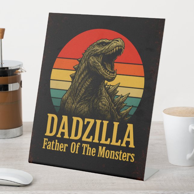 Signe De Table Dadzilla Père De La Fête des pères Des Monstres (In SItu)