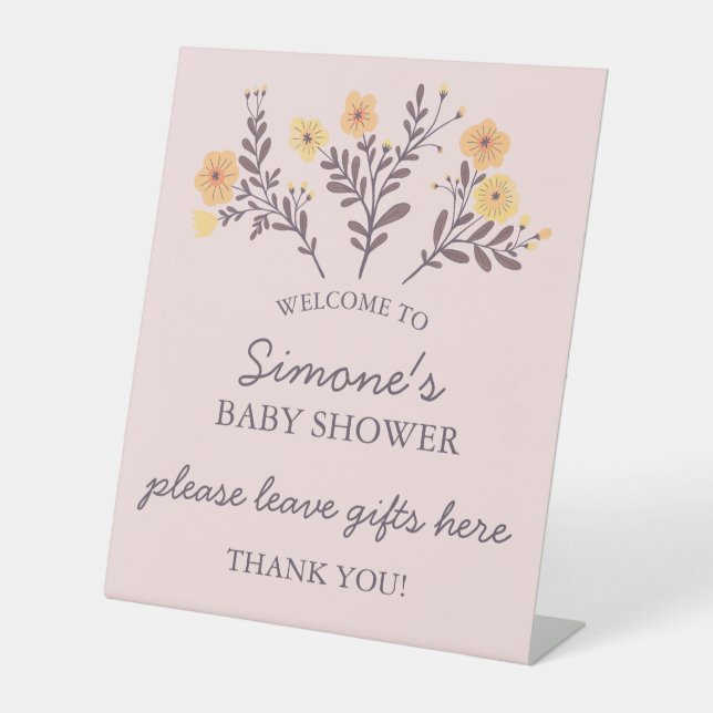 Signe De Table Dainty Florals Élégant BABY SHOWER CHic PERSONNALI (Recto)