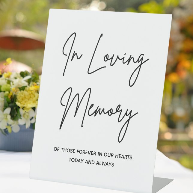 Signe De Table Dans la mémoire d'amour Simple Mariage Memorial Ta (In Loving Memory Simple Wedding Memorial Table Pedestal Sign
)