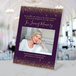 Signe De Table Dans Love Mémoire Photo Purple Gold Mariage
