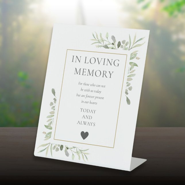 Signe De Table Dans Loving Memory Memorial Greenery (In Loving Memory Memorial Greenery Pedestal Sign)