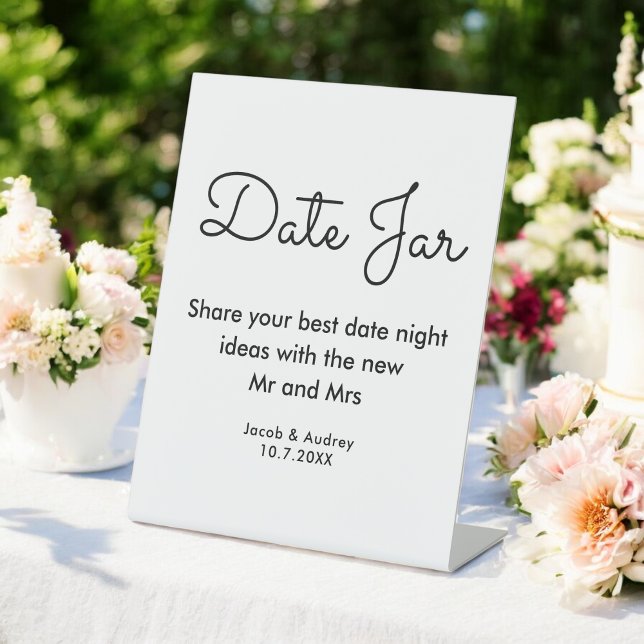 Signe De Table Date Jar Noir Blanc Wedding shower (Créateur téléchargé)