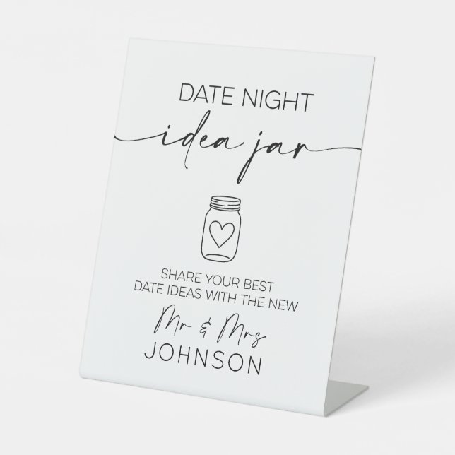 Signe De Table Date Nuit Idée Jar Mariage minimal (Recto)
