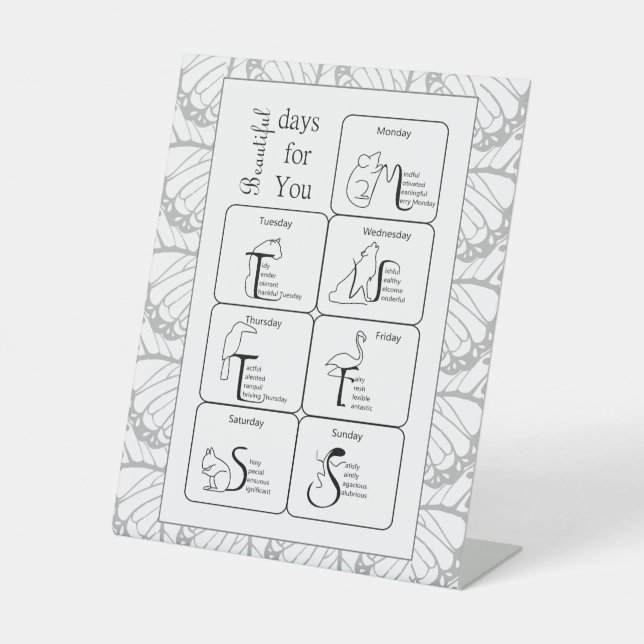 Signe De Table De beaux jours pour vous (Recto)