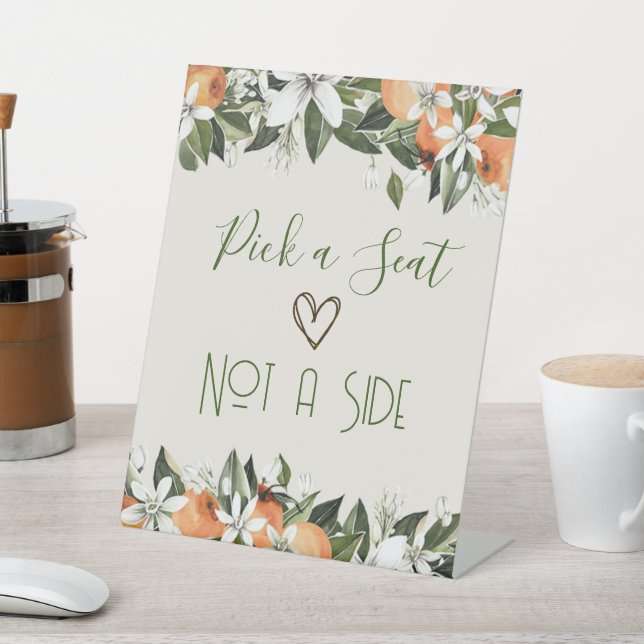 Signe De Table De magnifiques pêches choisissent un siège pas un  (In SItu)