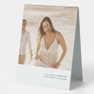 Signe de table de thème photo simple