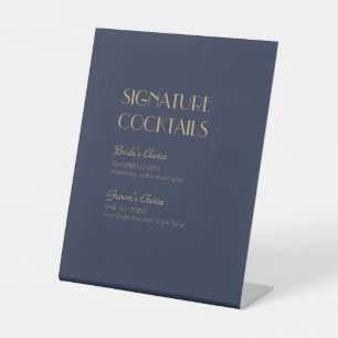 Signe De Table Déco type or Dark Navy Signature Cocktail Menu