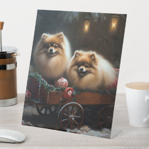 Signe De Table Décor de Noël au traîneau enneigé de Poméranie