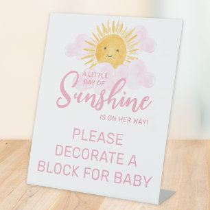 Signe De Table Décoration de bloc pour Baby Shower Rayon de Solei