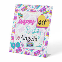 Décorations de fête d'anniversaire des années 90 P