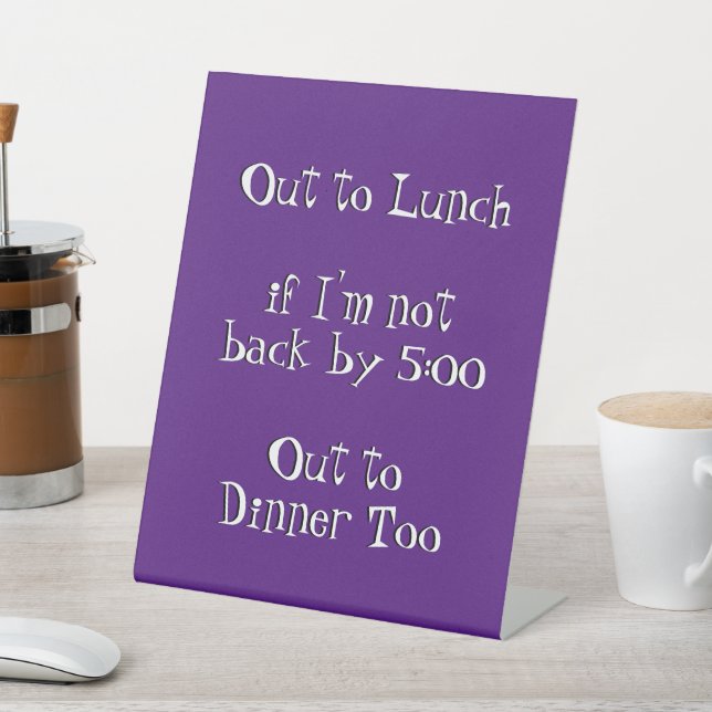 Signe De Table Déjeuner amusant et humoristique de bureau blague (In SItu)