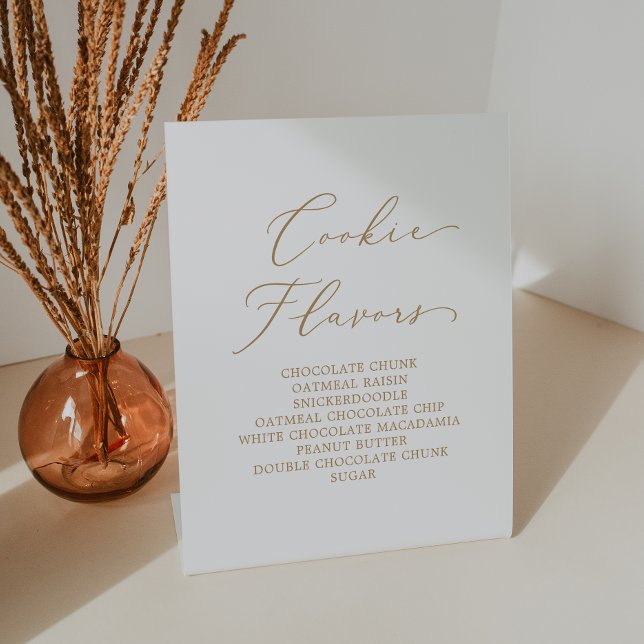 Signe De Table Délicat Gold Calligraphie Mariage Saveurs de biscu (Créateur téléchargé)
