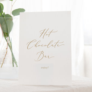 Signe De Table Delicate Gold Calligraphy Hot Chocolate Bar