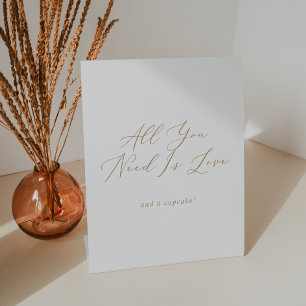 Signe De Table Delicate Gold Calligraphy Mariage Cupcake