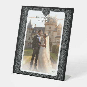 Signe De Table Dentelle en céramique Noir