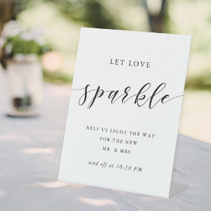Signe De Table Départ de mariage avec cierges magiques et calligr