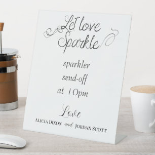 Signe De Table Départ élégant de mariage avec cierges magiques et