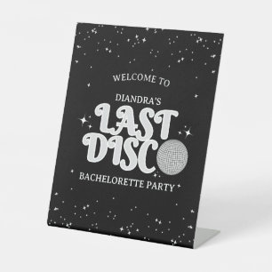 Signe De Table Dernière Disco Argent Retro Bachelorette Bienvenue