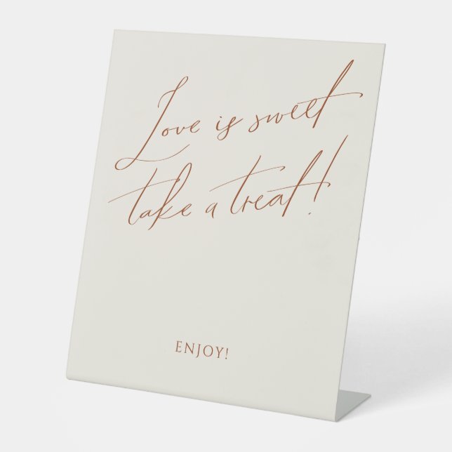 Signe De Table Désert de Whimsical | Beige Mariage L'amour est do (Recto)