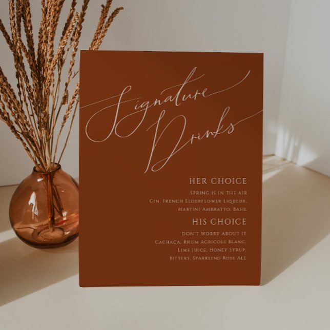 Signe De Table Désert de Whimsical | Boissons Signature en terre  (Créateur téléchargé)