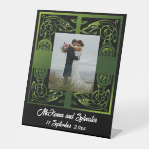 Signe De Table Design Celtique irlandais traditionnel vert