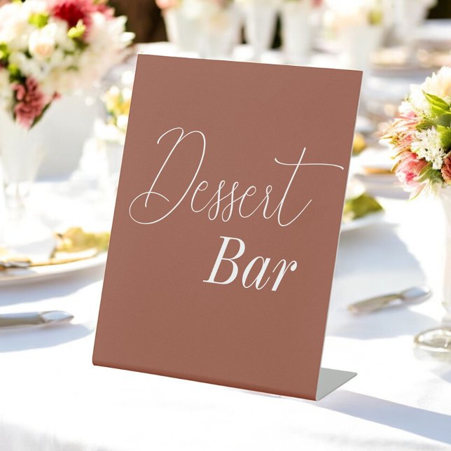 Signe De Table Dessert Bar Brown Mariage en terre cuite (Créateur téléchargé)