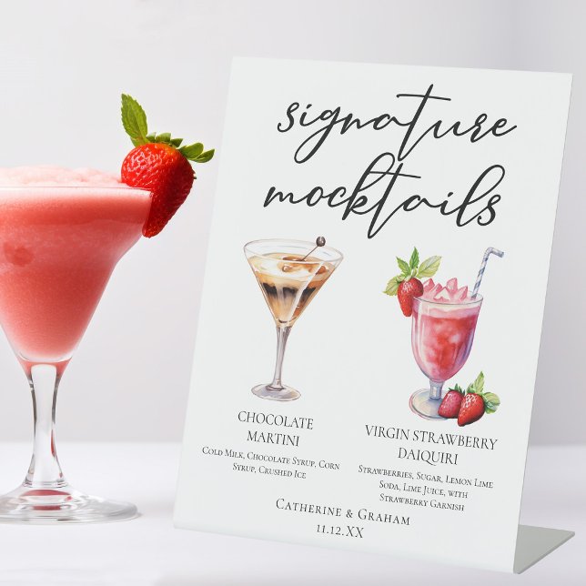 Signe De Table Dessert Mocktails Martini au Chocolat Fraise (Créateur téléchargé)