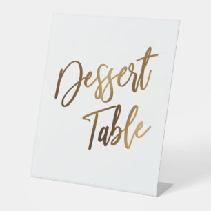 Signe De Table Dessert Table Simple Or écriture manuscrite Typogr