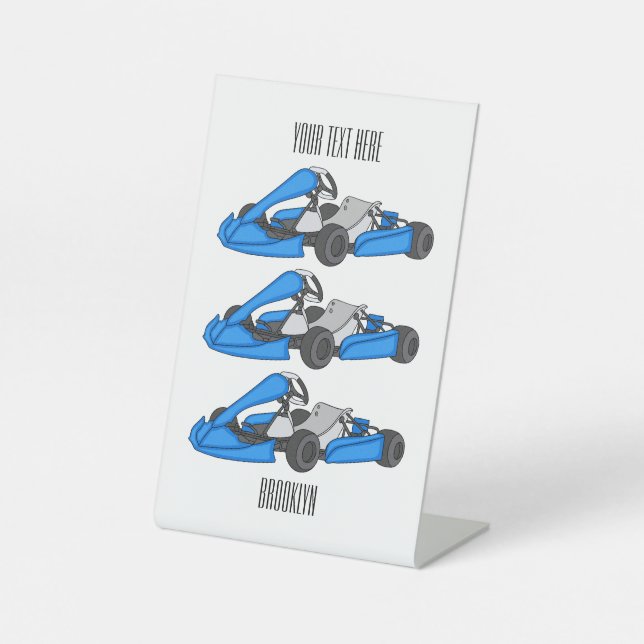 Signe De Table dessin animé de Kart racing (Recto)