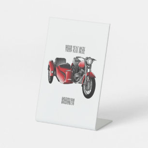 Signe De Table dessin animé de la moto Sidecar