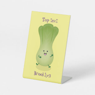Signe De Table dessin animé mignon de bok choy