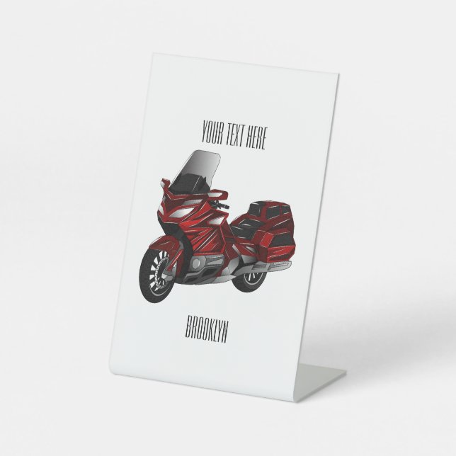 Signe De Table Dessin de moto de tourisme (Recto)