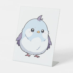 Signe De Table Dessin d'oiseau Cute Kawaii Chubby - adorable Past