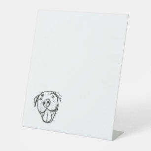 Signe De Table dessin pitbull simple amoureux des chiens noir bla