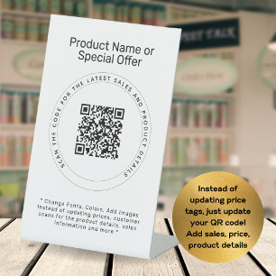 Signe De Table Détaillant sur étagère personnalisé Produit Code Q