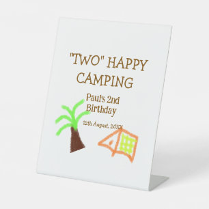 Signe De Table Deux heureux camping 2ème anniversaire arbre camp 